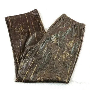 Vintage Ashley Stewart Women’s Brown snake Pull Pants  Size 18/20